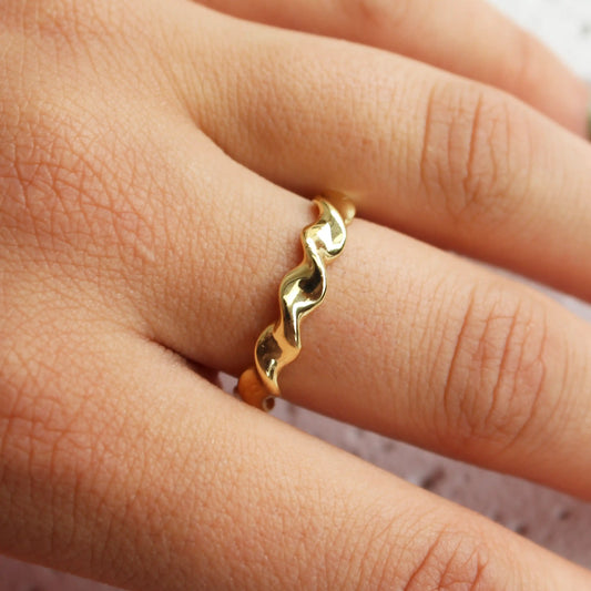 Gold Plated Twist Ring