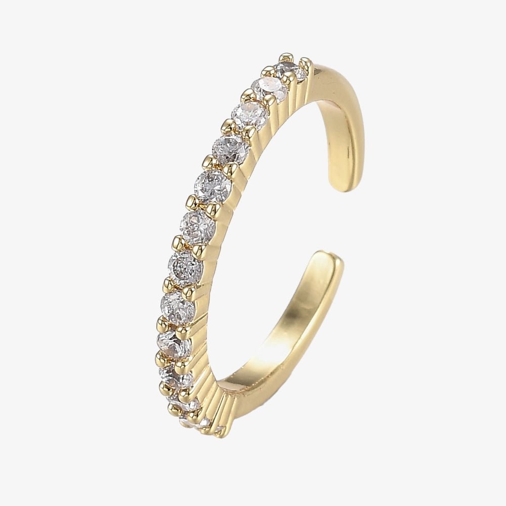 Gold Plated Cubic Zirconia Band Ring - Amelia - Ivy London Studio