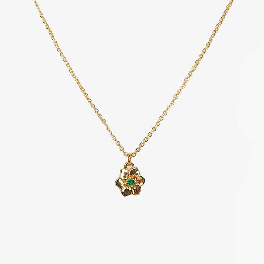 Gold Plated Cubic Zirconia Daisy Necklace - Ivy London Studio