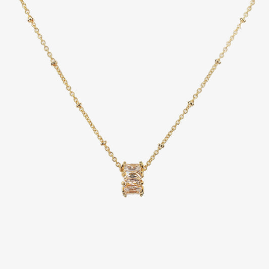Gold Plated Cubic Zirconia Polo Necklace - Ivy London Studio