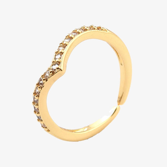Gold Plated Cubic Zirconia Sweetheart Ring - Ella - Ivy London Studio