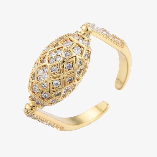 Gold Plated Cubic Zirconia Mosaic Ring