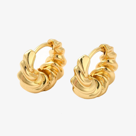 Gold Plated Huggies Earrings - Olivia