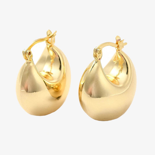 Gold Plated Boat Earrings - Clara