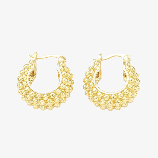 Gold Plated Bubble Texture Earrings - Mia
