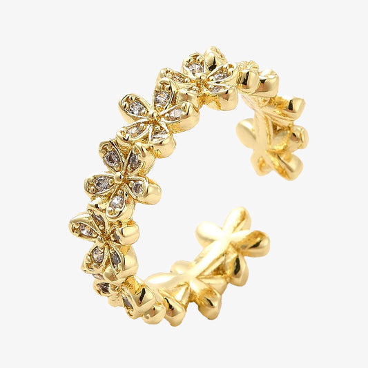 Gold Plated Cubic Zirconia Daisy Ring - Amelia