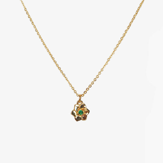 Gold Plated Cubic Zirconia Daisy Necklace