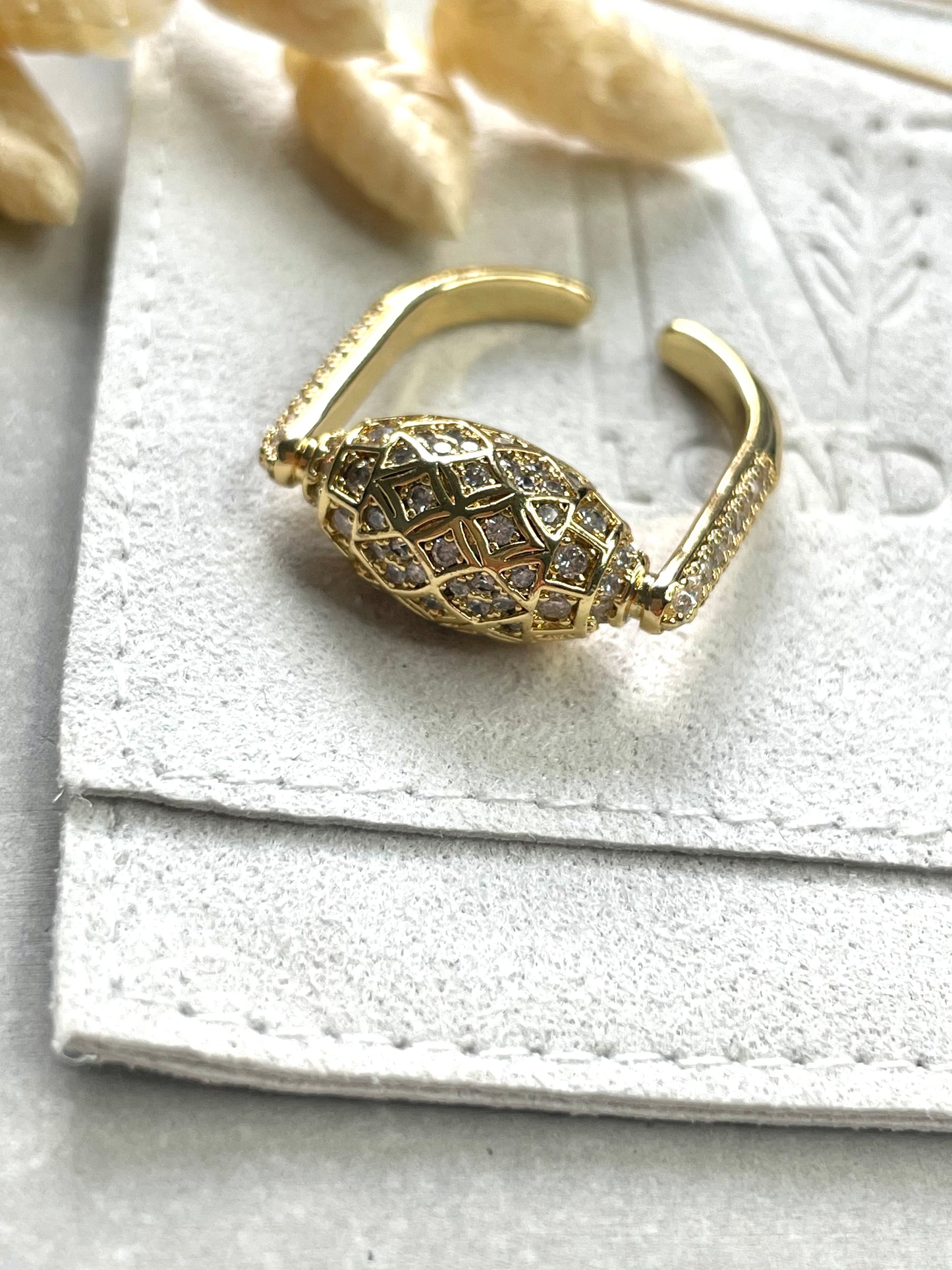 Gold Plated Cubic Zirconia Mosaic Ring