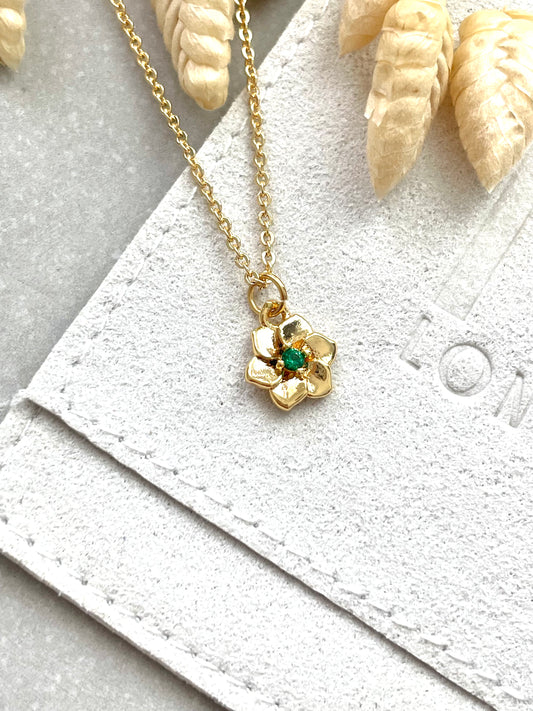 Gold Plated Cubic Zirconia Daisy Necklace