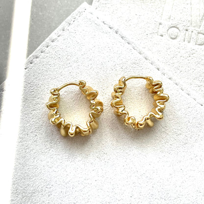 Gold Plated Ripple Earrings - Sara