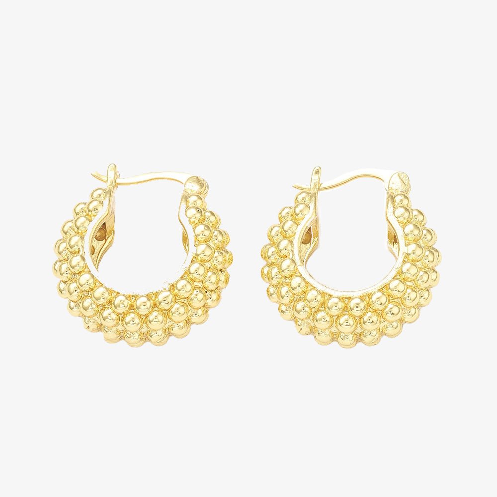 Gold Plated Bubble Texture Earrings - Mia - Ivy London Studio