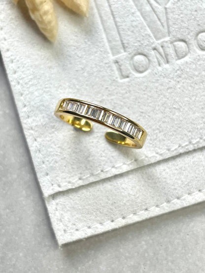 Gold Plated Cubic Zirconia Baguette Ring