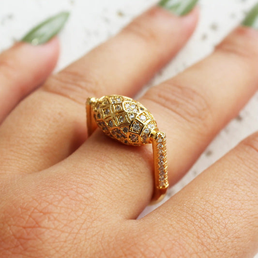 Gold Plated Cubic Zirconia Mosaic Ring