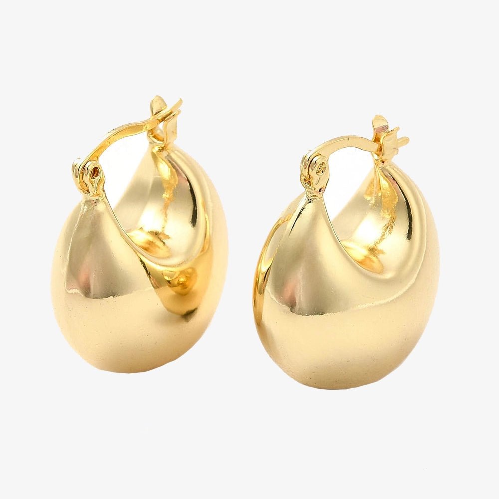 Gold Plated Boat Earrings - Clara - Ivy London Studio