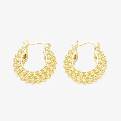 Gold Plated Bubble Texture Earrings - Mia - Ivy London Studio