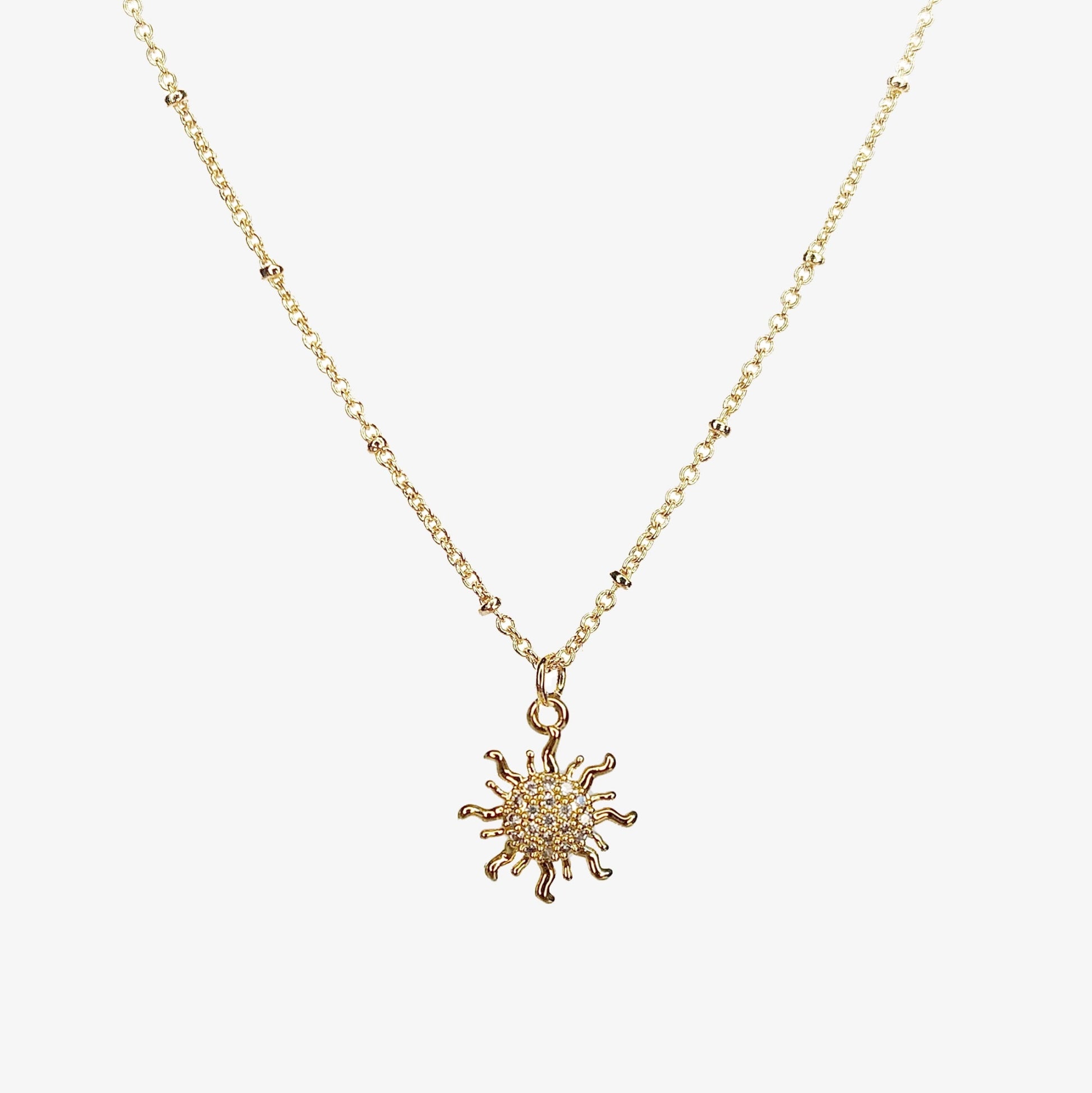 Gold Plated Cubic Zirconia Daystar Necklace - Ivy London Studio