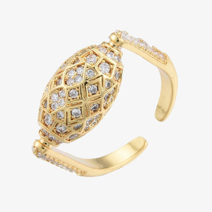 Gold Plated Cubic Zirconia Mosaic Ring - Ivy London Studio