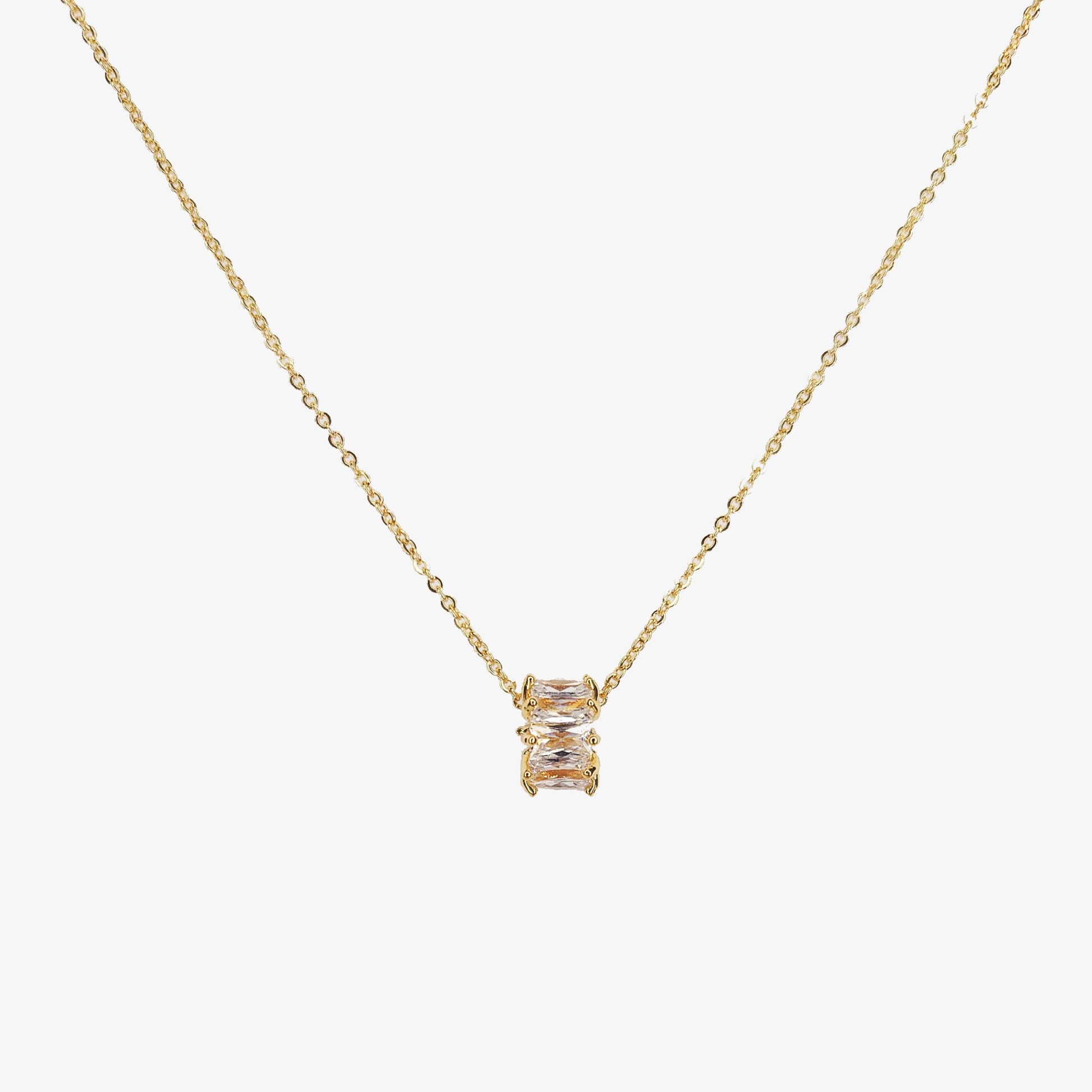 Gold Plated Cubic Zirconia Polo Necklace - Ivy London Studio