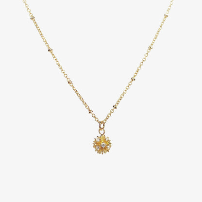 Gold Plated Cubic Zirconia Spike Ball Necklace - Ivy London Studio