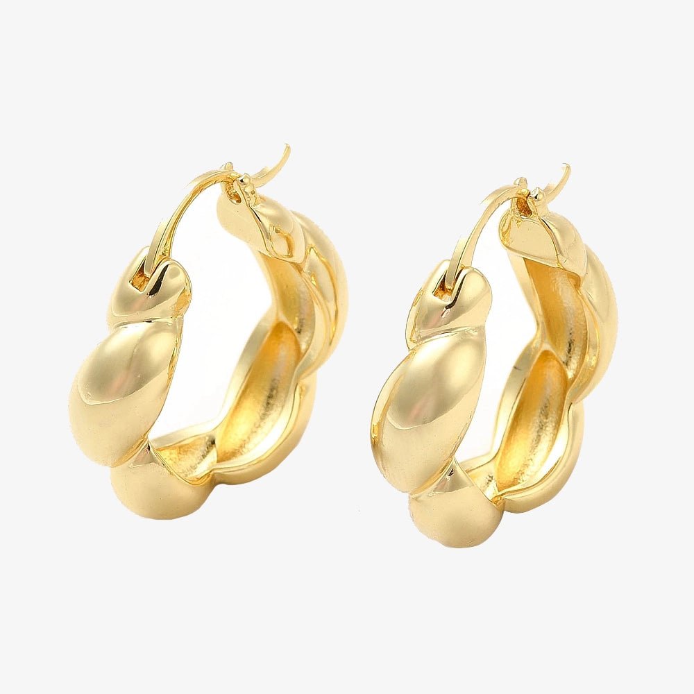 Gold Plated Twist Earrings - Evelyn - Ivy London Studio