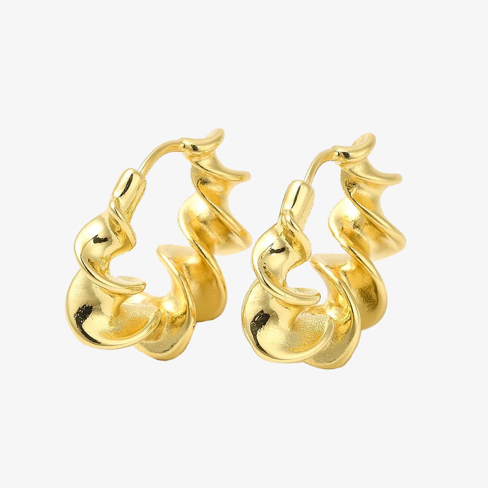 Gold Plated Twist Earrings - Lillie - Ivy London Studio