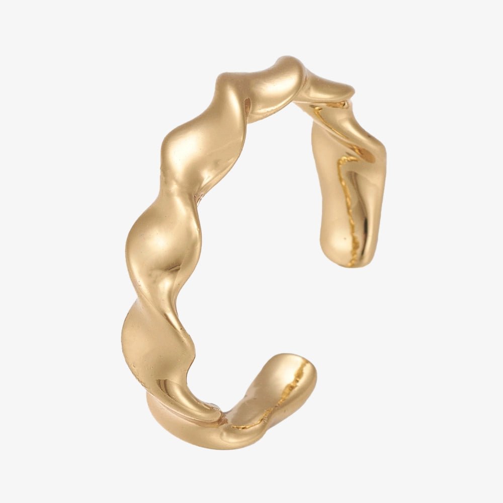 Gold Plated Twist Ring - Ivy London Studio