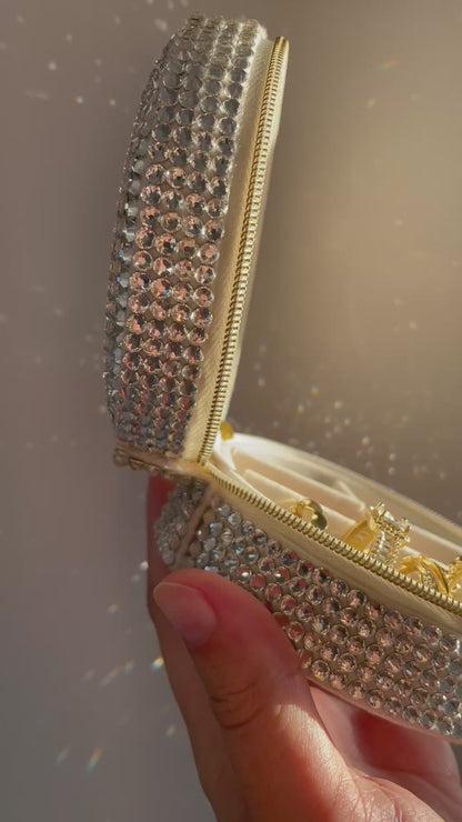 Luxury Hand-Embellished Crystal Jewelry Box