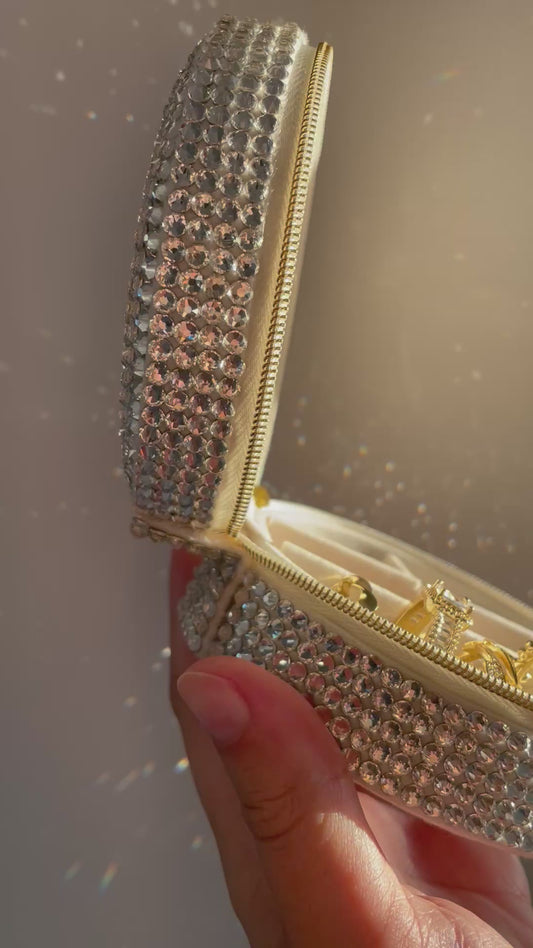Luxury Hand-Embellished Crystal Jewelry Box