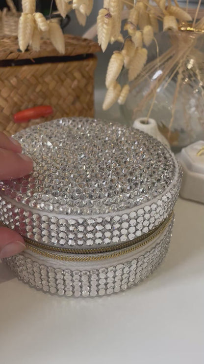 Luxury Hand-Embellished Crystal Jewelry Box