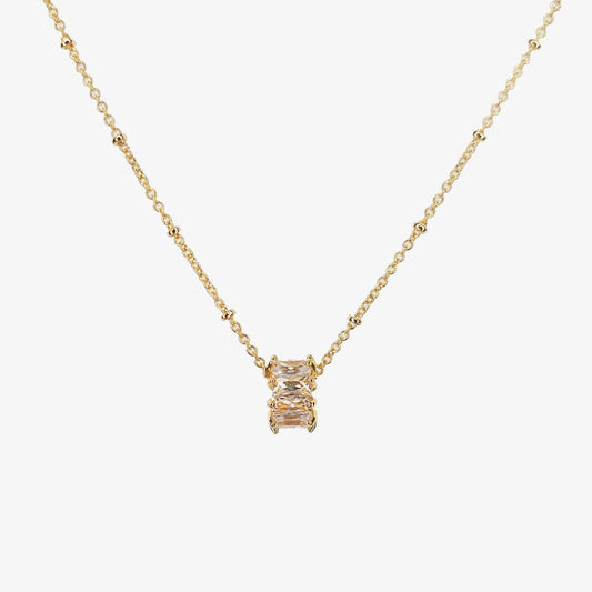 Gold Plated Cubic Zirconia Polo Necklace