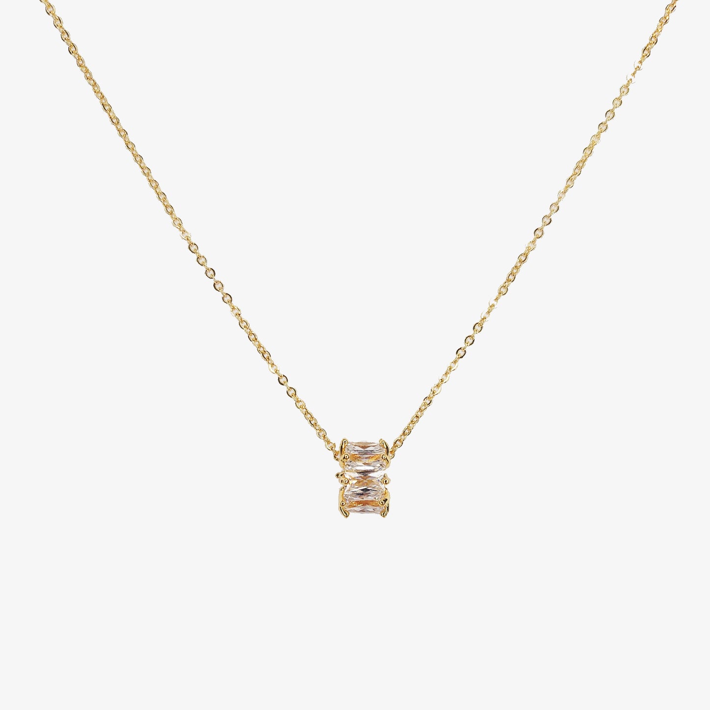 Gold Plated Cubic Zirconia Polo Necklace