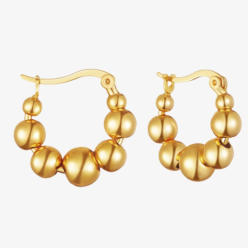 Sterling Silver Gold Plated Bead Earrings - Penelope - Ivy London Studio